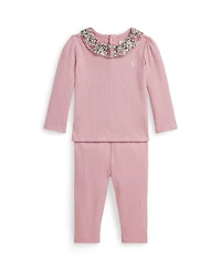 Polo Ralph Lauren Baby Girls 2-Piece Rib-Knit Long Sleeve Top and Legging Set