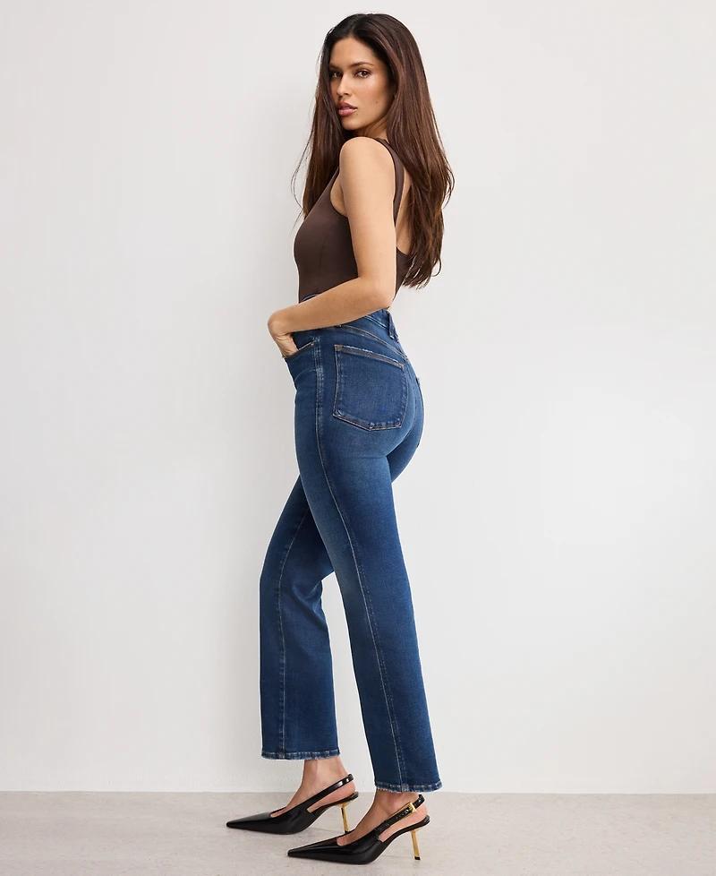 Good American Women's Soft Tech Curve Straight Jeans