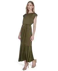 Vince Camuto Women's Satin Trapunto-Stitch Midi Dress