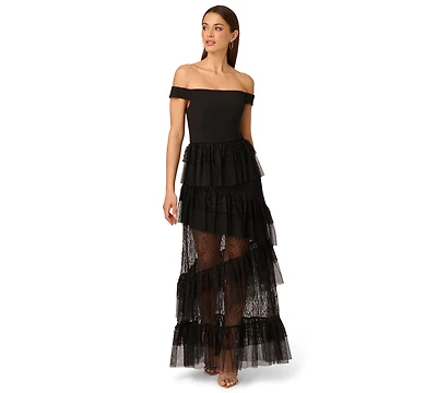 Adrianna Women's Off-The-Shoulder Layered Lace Gown