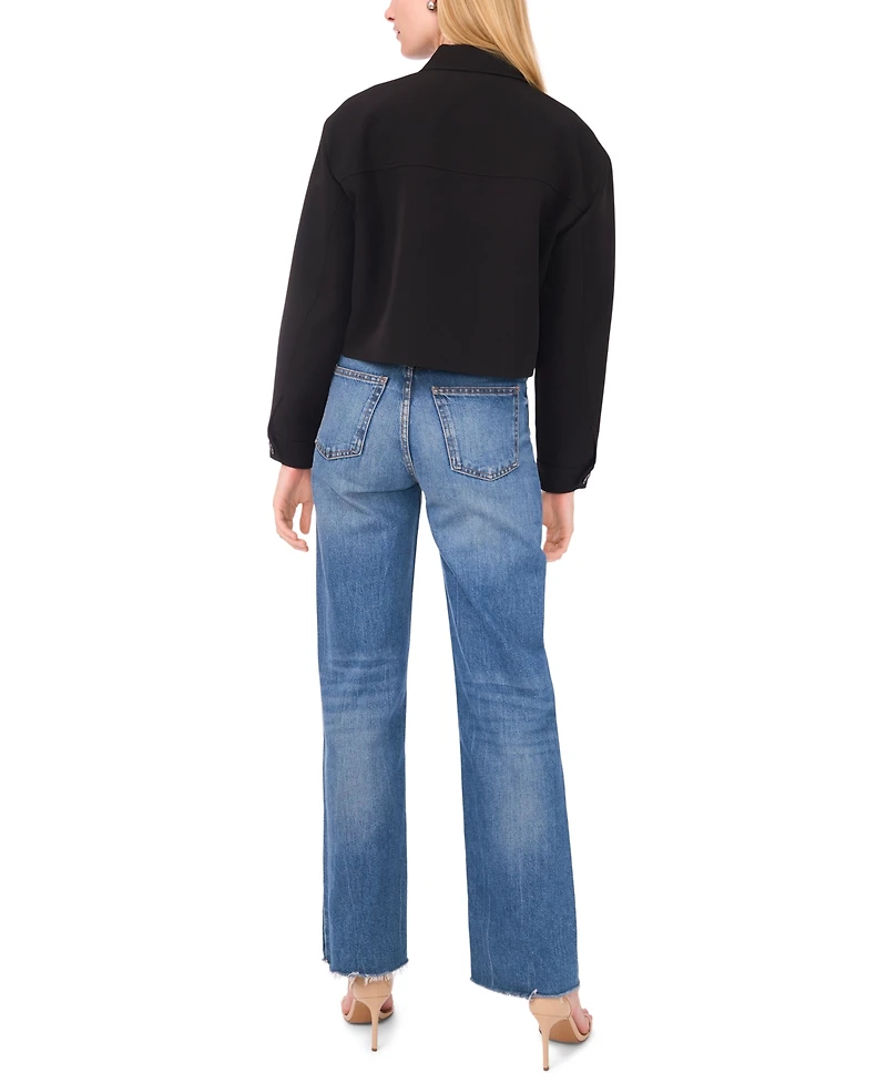 Sam & Jess Women's V-Neck Cropped Jacket