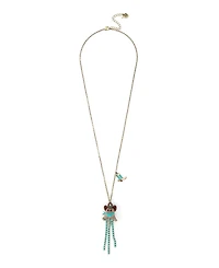 Betsey Johnson Faux Stone Cowboy Ghost Fringe Y-Necklace