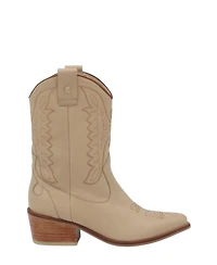 Stivali New York Women's Suede Leather Western Cowboy Booties