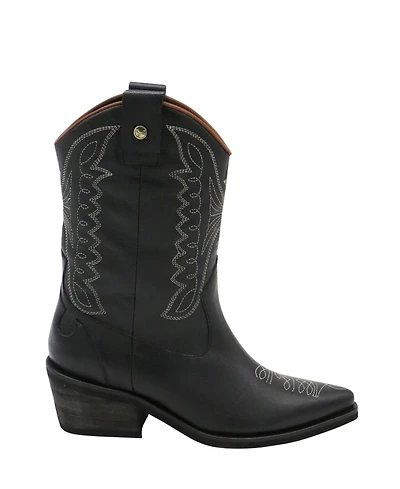 Stivali New York Women's Suede Leather Western Cowboy Booties