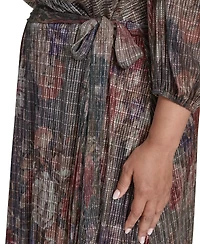 Jessica Howard Plus Women's Side Tuck 3/4-Sleeve Gown