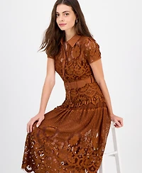 Rachel Roy Women's Jolene Collared Lace Midi Dress