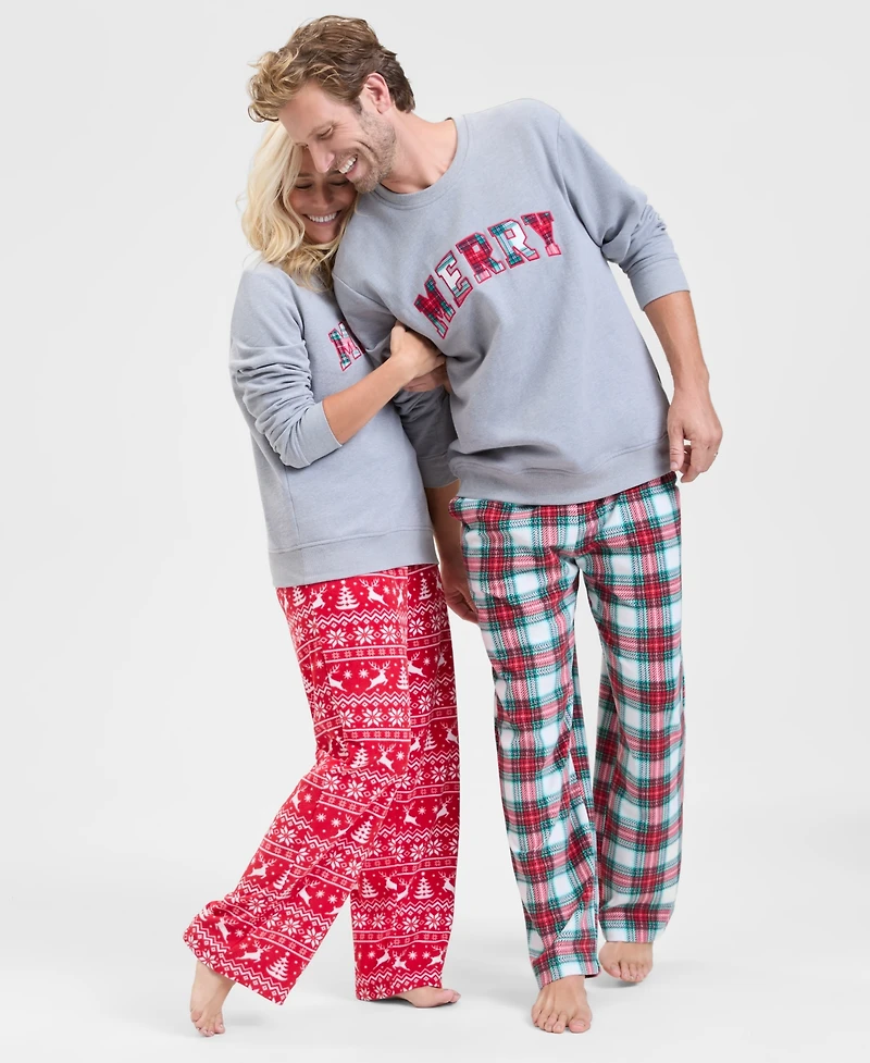 Holiday Lane Men's Merry Plaid Applique Sweatshirt, Macy's Exclusive