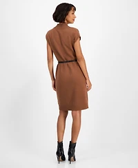 T Tahari Women's Floral-Embroidered Sweater Dress