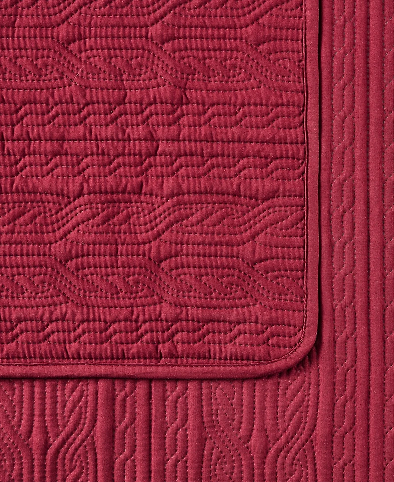 Seventh Studio Cable-Knit Pinsonic Microfiber -Pc. Quilt Set