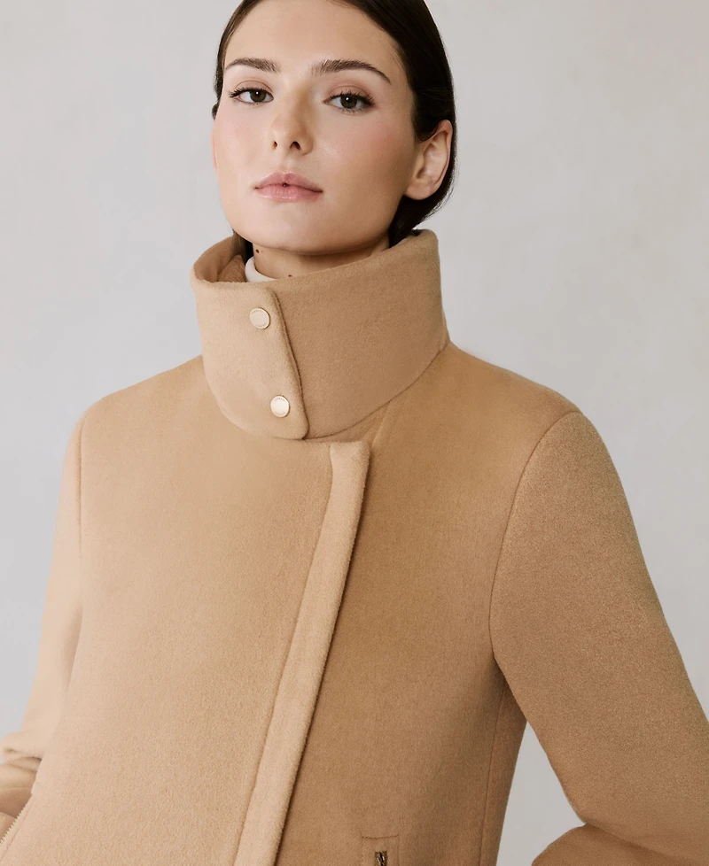 Soia & Kyo Women's Puffer-Bib Asymmetric Zip-Front Coat