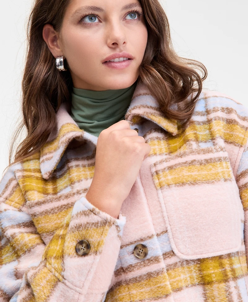 On 34th Women's Relaxed Plaid Shacket, Macy's Exclusive