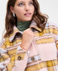 On 34th Women's Relaxed Plaid Shacket, Macy's Exclusive