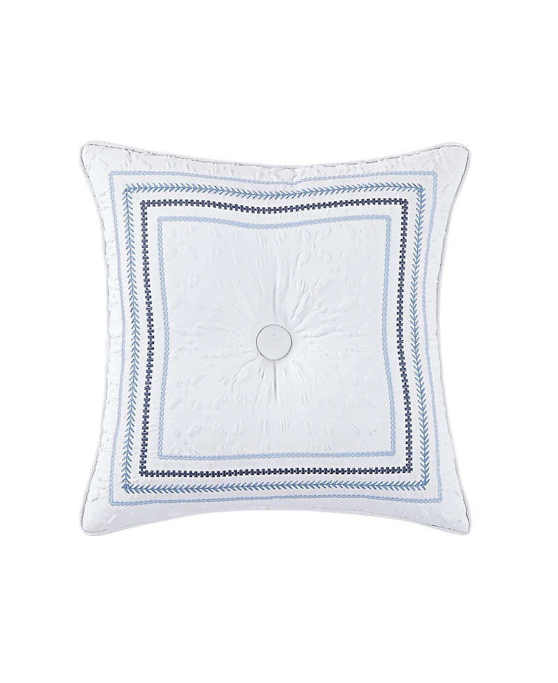 J Queen New York Bayside Embroidered Decorative Pillow, 18" x 18"