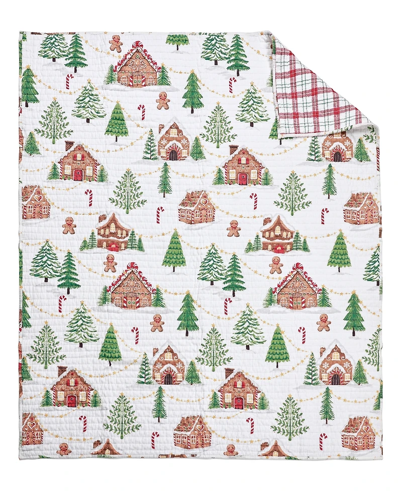 Levtex Gingerbread Village Reversible Quilted Throw, 50" x 60"