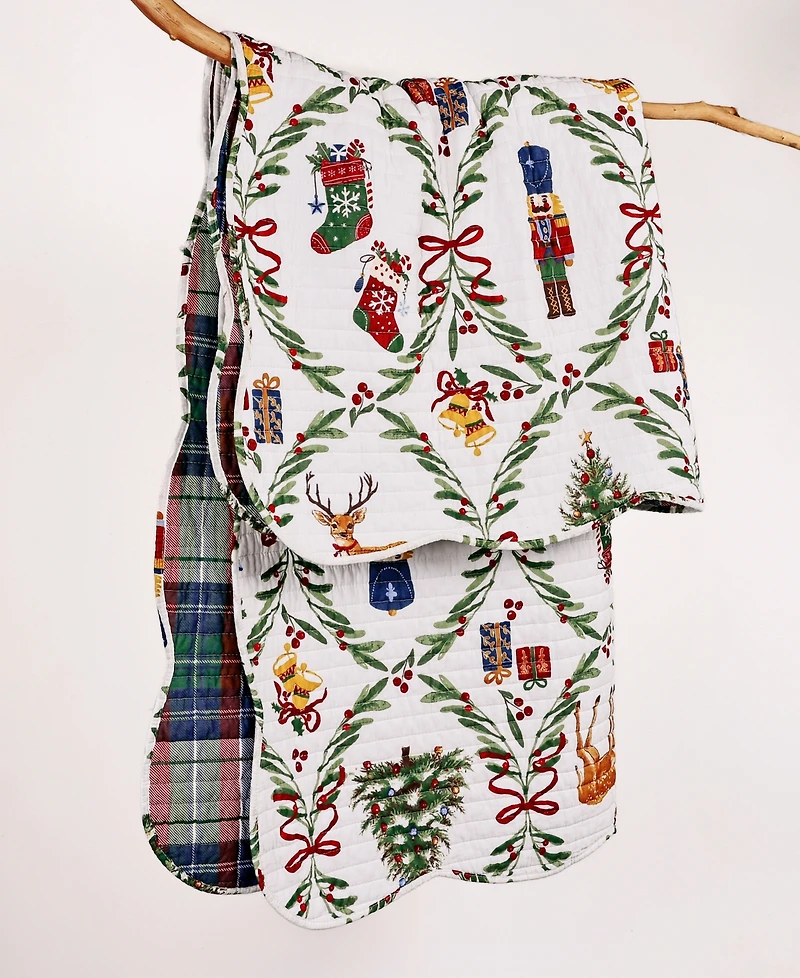 Levtex Festive Nutcrackers Reversible Quilted Throw, 50" x 60"