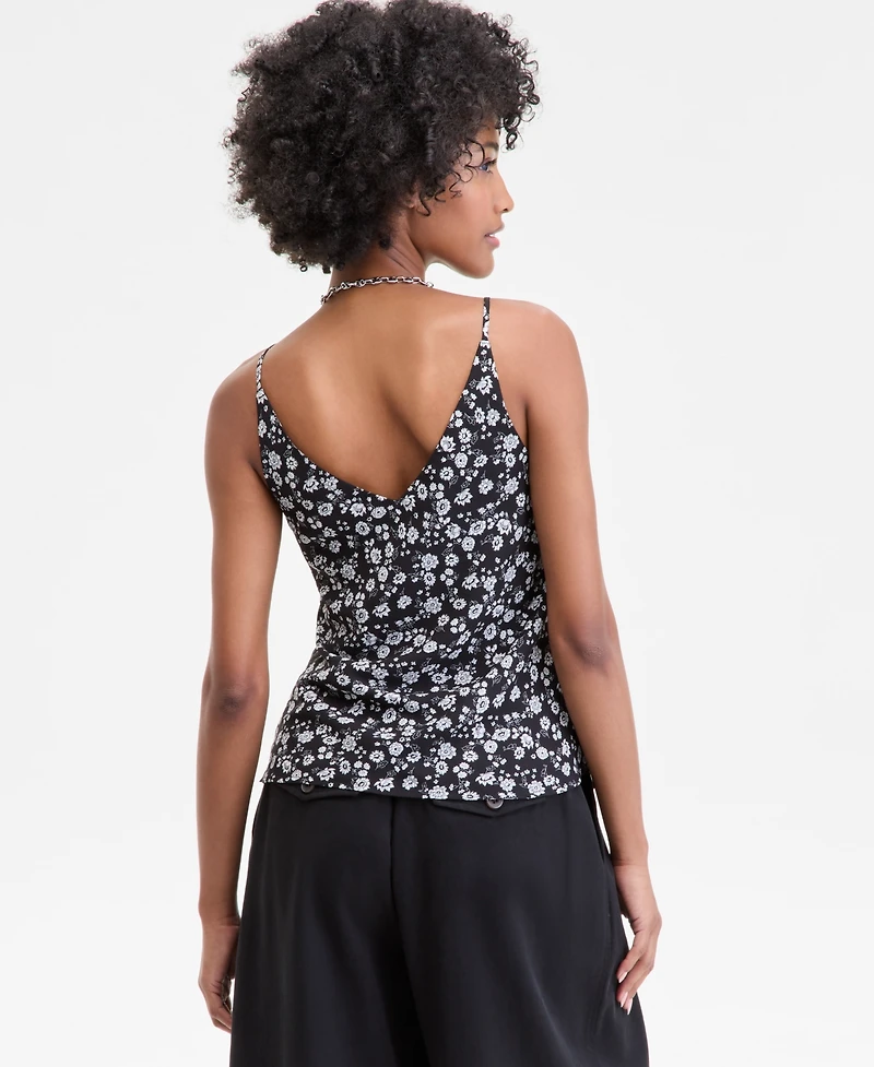 On 34th Women's Floral-Print Double V-Neck Tank, Macy's Exclusive
