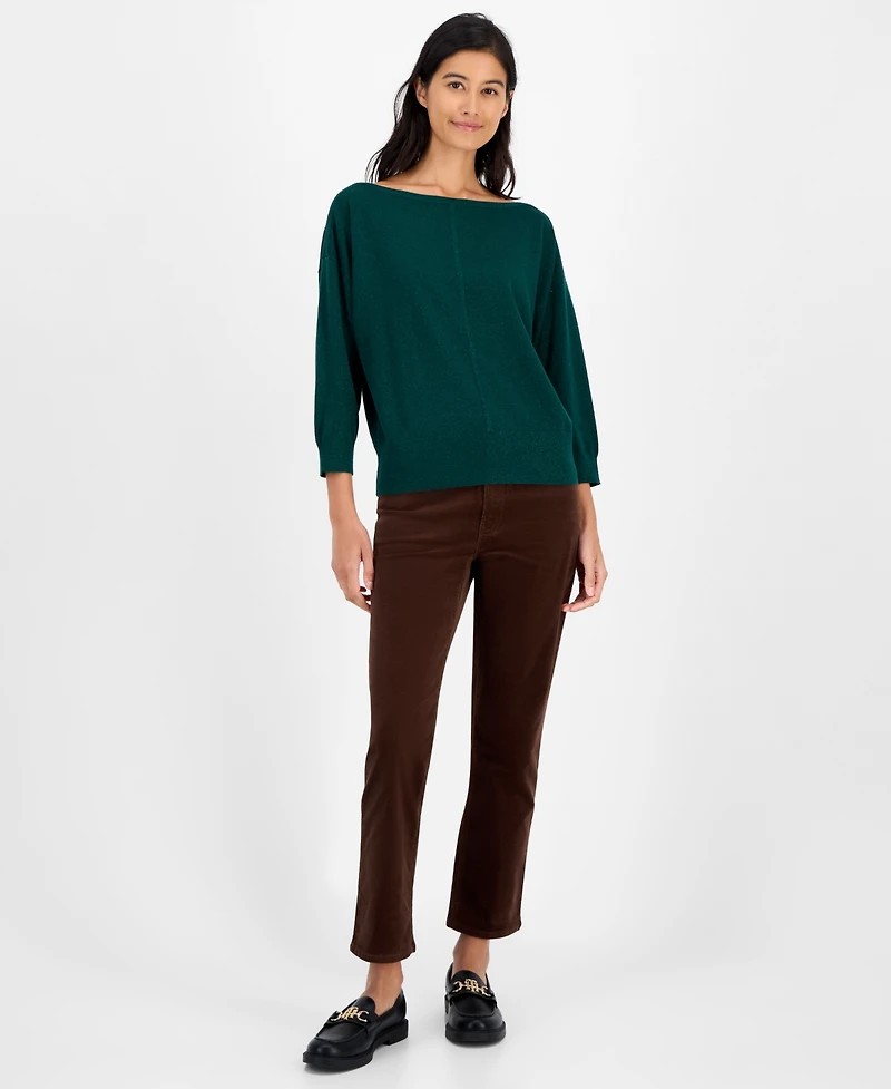 Tommy Hilfiger Women's Dolman-Sleeve Boat-Neck Shine Sweater