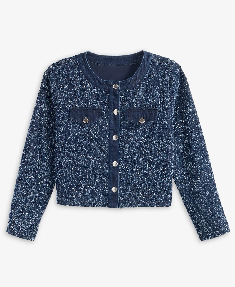 On 34th Women's Denim-Trim Tweed Cropped Jacket, Macy's Exclusive