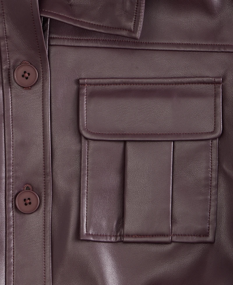 On 34th Women's Faux-Leather Bomber Jacket, Macy's Exclusive