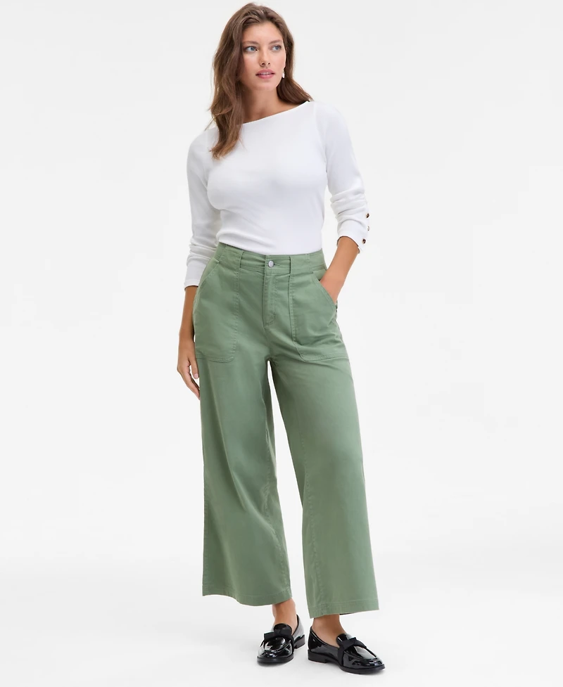 On 34th Women's High-Rise Wide-Leg Chino Pants, Macy's Exclusive