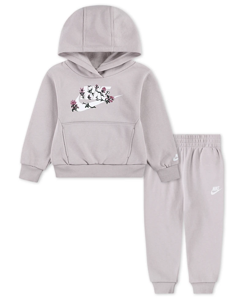 Nike Toddler Girls 2-Piece Floral Futura Hoodie and Joggers Set