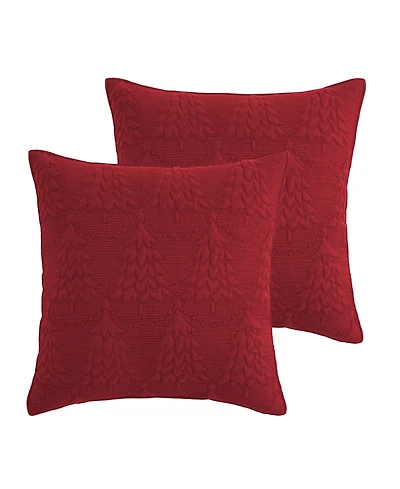 Levtex O Christmas Tree Stitching 2-Pc. Sham Set, European
