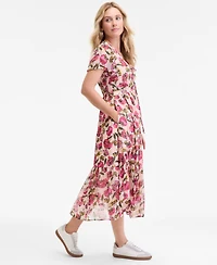 On 34th Women's Floral-Print Flutter-Sleeve Midi Dress, Macy's Exclusive