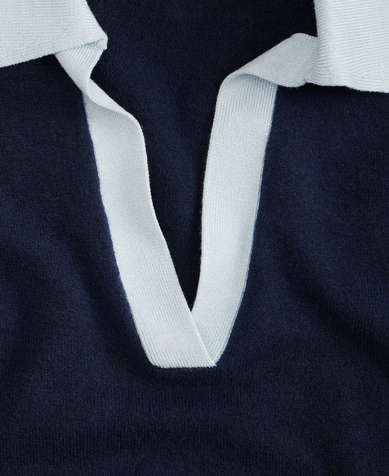 On 34th Women's Colorblocked Polo Short Sleeve Sweater, Macy's Exclusive