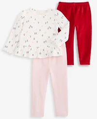 First Impressions Baby Girls Long Sleeve Heart Tulip Print Rib T Shirt Leggings Macys Exclusive