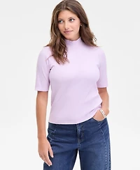 On 34th Women's Mock Neck Elbow-Sleeve Top, Created for Macy's