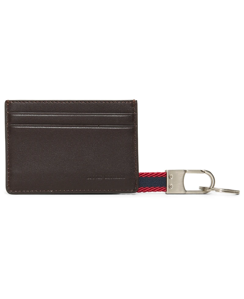 Brooks Brothers Men's Cardholder and Keychain Set