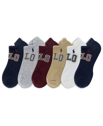 Polo Ralph Lauren Men's 6-Pack Varsity Logo Low Cut Socks