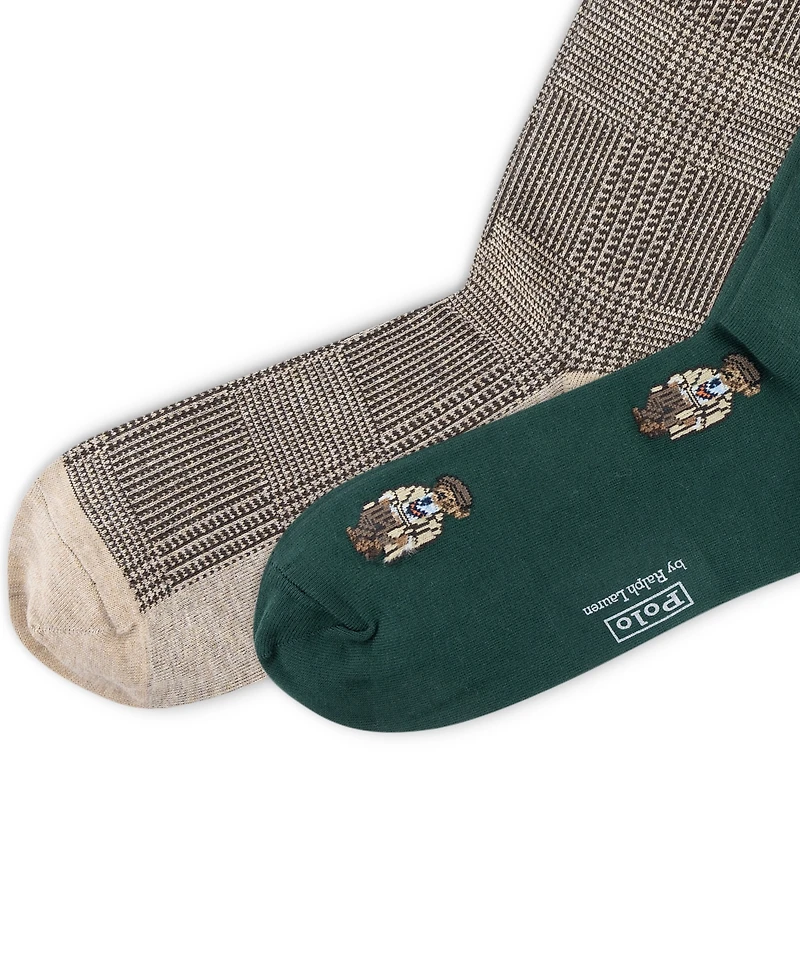 Polo Ralph Lauren Men's 2-Pack Mini Hoc Bear Socks