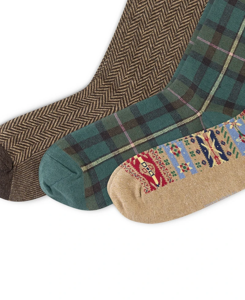 Polo Ralph Lauren Men's 3-Pack Novelty Pattern Slack Socks