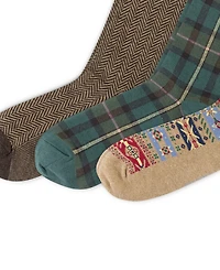 Polo Ralph Lauren Men's 3-Pack Novelty Pattern Slack Socks