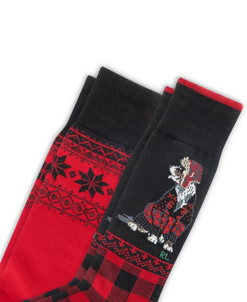 Polo Ralph Lauren Men's 2-Pack Holiday Dog Socks