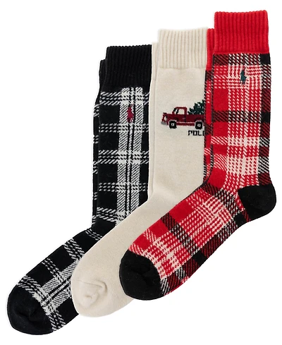 Polo Ralph Lauren Men's 3-Pack Truck Shirting Plaids Socks Giftbox