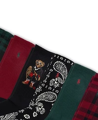 Polo Ralph Lauren Men's 6-Pack Holiday Bear Crew Socks