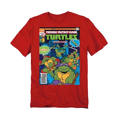 Logovision Men's Teenage Mutant Ninja Turtles Tmnt Adventures Cover T-Shirt