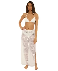 Becca Women's Las Colinas Stretch Lace Crochet Cover-Up Pants