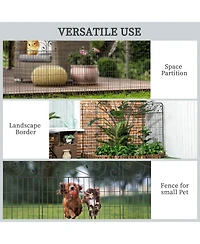 Outsunny Garden Fencing for Border Edging, Decor 11.5', 4 Pack, Square Vines