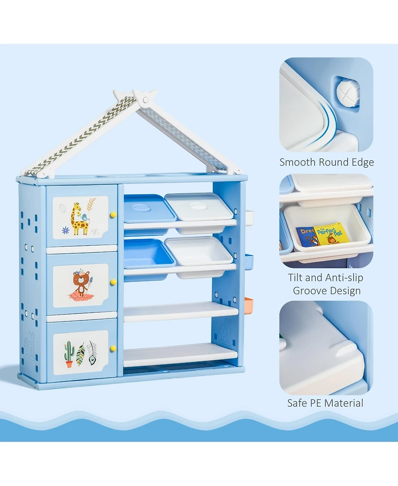 Qaba Clothes, Toys, and School Supplies Cabinet Storage Unit for Kids