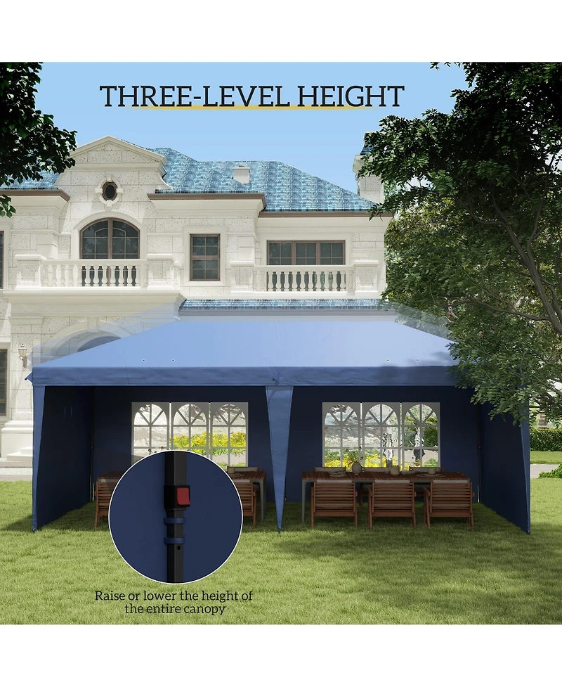 Outsunny 9.7' x 19.2' Pop Up Canopy with 4 Removable Sidewalls,