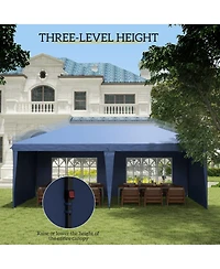 Outsunny 9.7' x 19.2' Pop Up Canopy with 4 Removable Sidewalls,