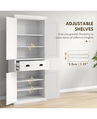 Homcom 72" Kitchen Pantry Storage Cabinet with Drawer, Adjustable Shelves