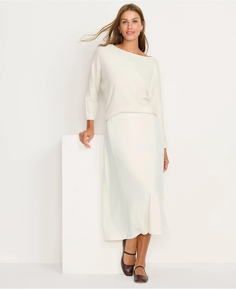 Lands' End Women's Cozy Rib Midi Wrap Skirt