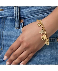 Jessica Simpson Heart & Butterfly Gold-Tone Bracelet