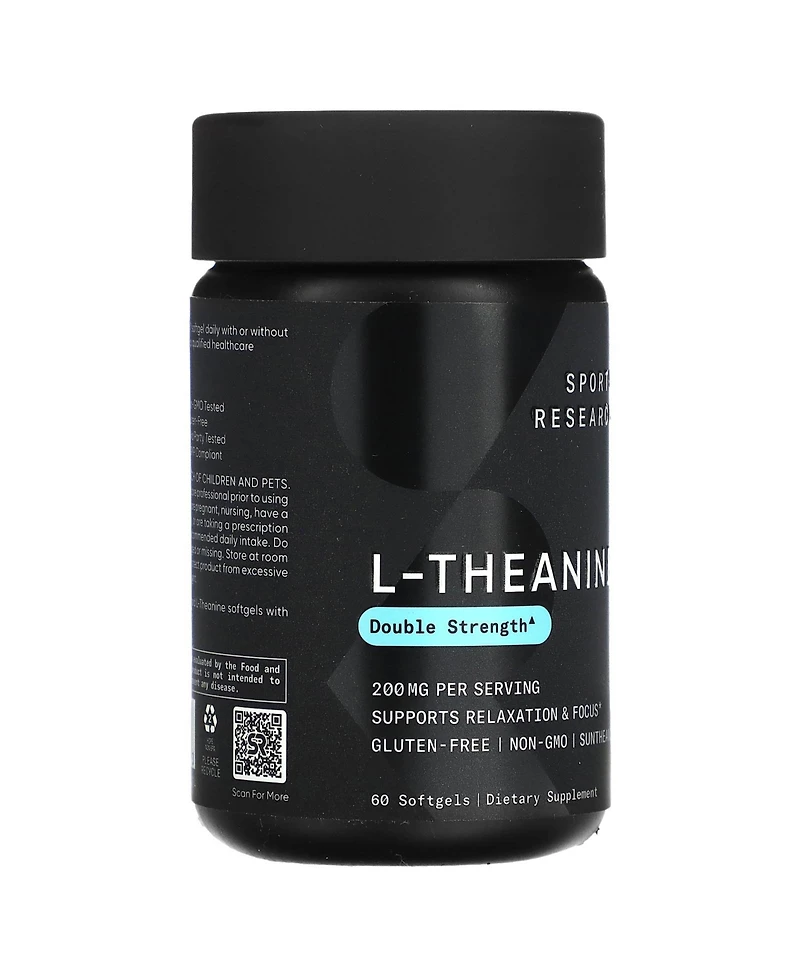 Sports Research L-theanine, 200 mg, 60 Softgels, Sports Nutrition Supplements