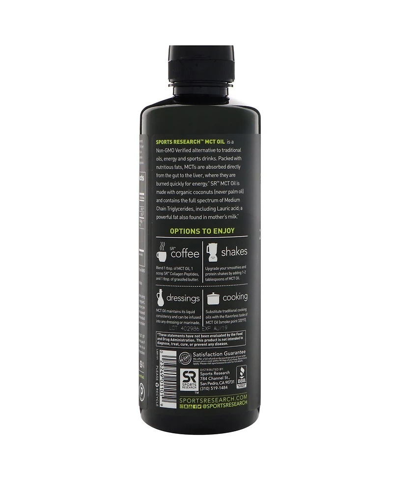 Sports Research Organic Mct Oil