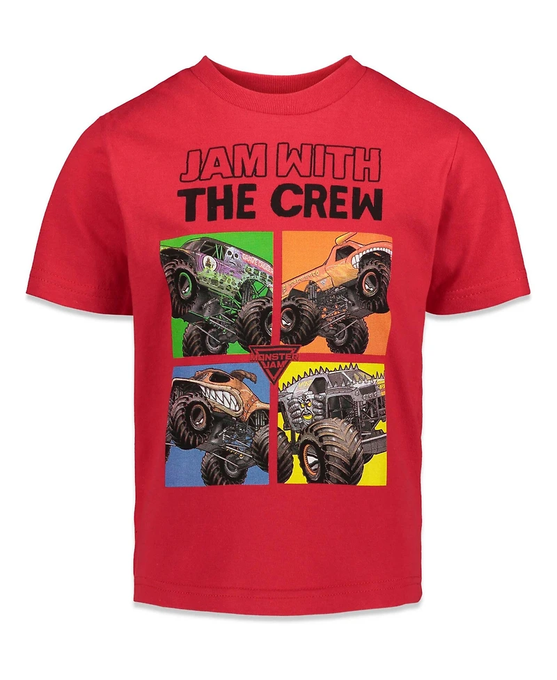 Monster Jam Trucks Boys 3 Pack Graphic T-Shirts Toddler| Child